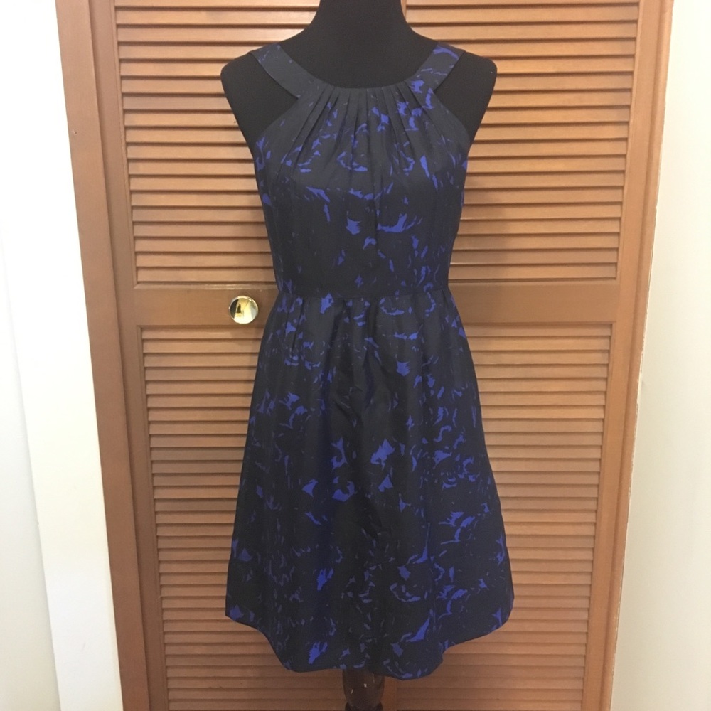 J. Crew Blue and black silk dress 2